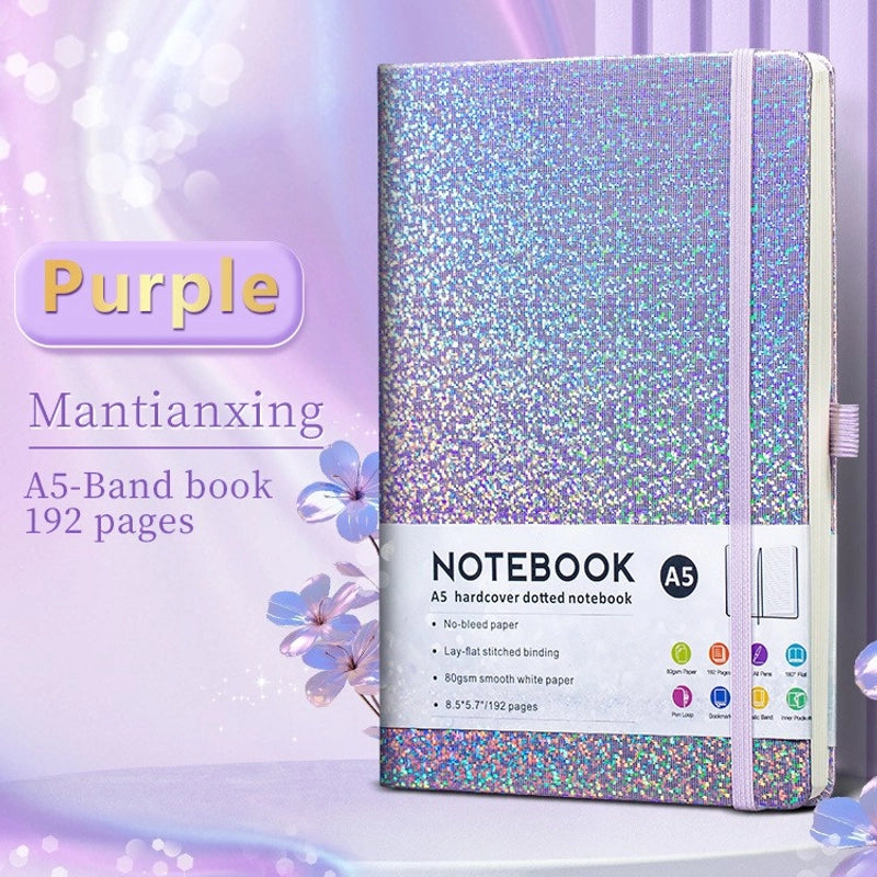 1 Piece Solid Color Learning Imitation Leather Paper Casual Notebook