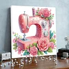 Framed Diamond Painting - Special Shaped - Sewing Machine (25x25cm)