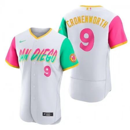 Men's San Diego Padres #9 Jake Cronenworth 2022 White City Connect Flex Base Stitched Baseball Jersey 1ZQ7