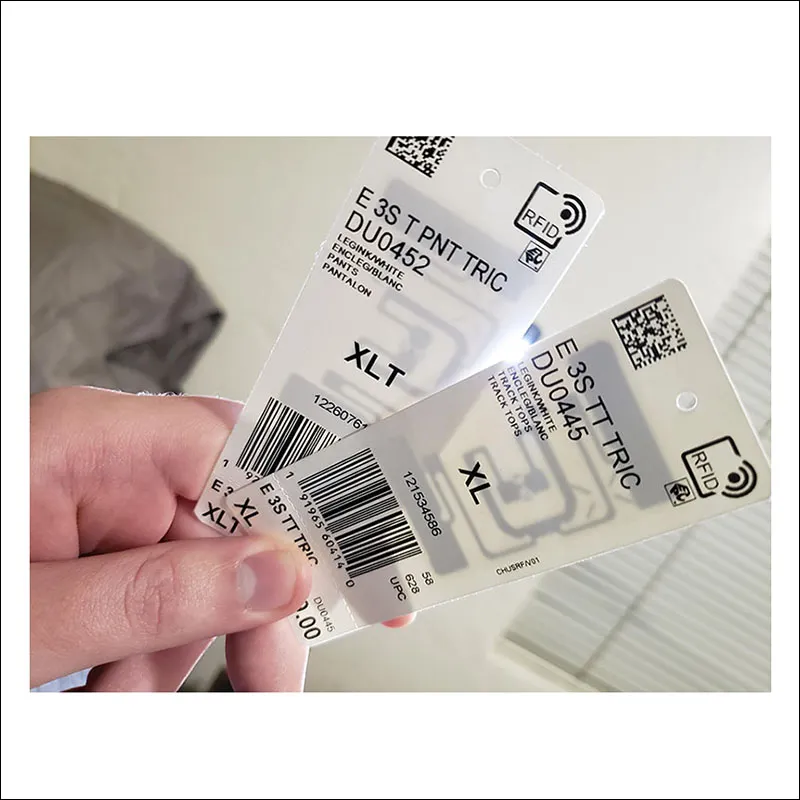 Customized Printable UHF 860-960Mhz Long Range Clothes Clothing Tag Apparel Label Garment Rfid Hang Tag for clothes