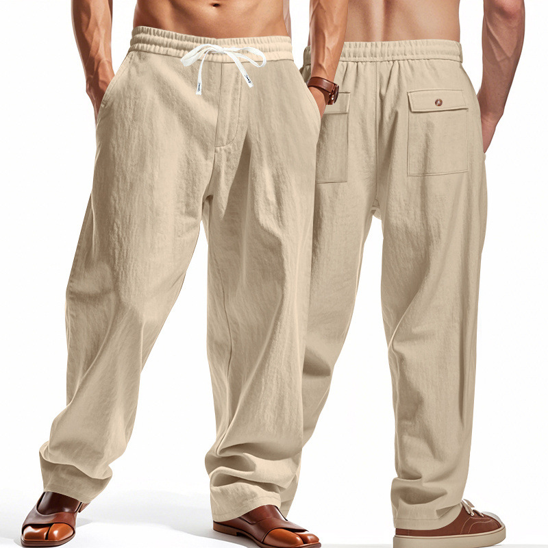 Men’s Summer Casual Linen Loose Straight-Leg Pants – Fashionable, Versatile, Breathable, Quick-Dry