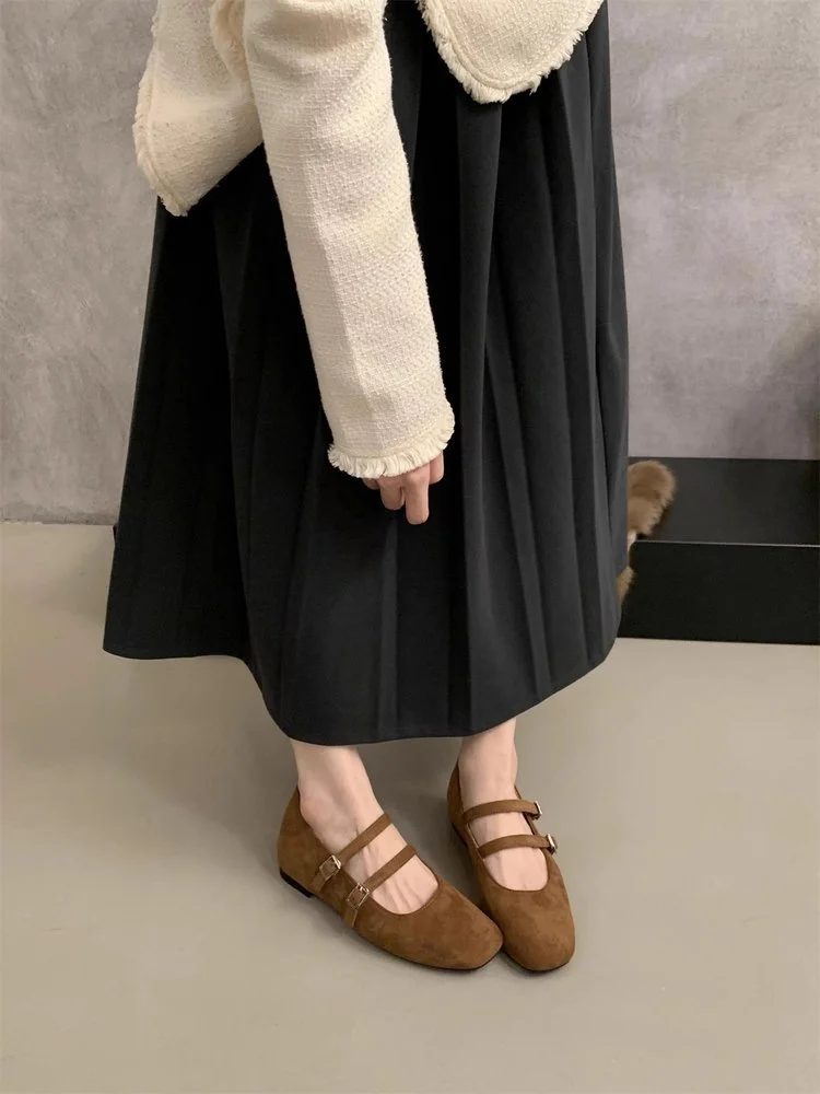 Yyvonne Retro Velvet Leopard Print With Mary Jane Single Shoes 2025 New Spring And Autumn Gentle Evening Shoes