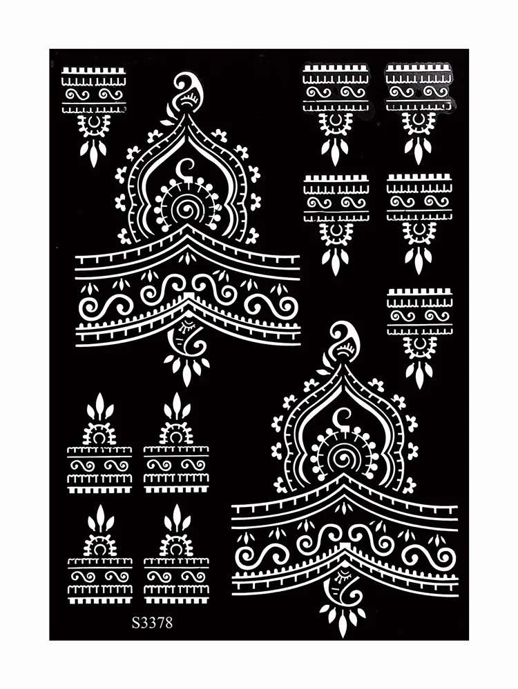 Sdrawing Drawing Henna Template for Hand Henna Tattoo Stencil Flower Tattoo Design for Women Wedding Festival Party Tatoo Tools