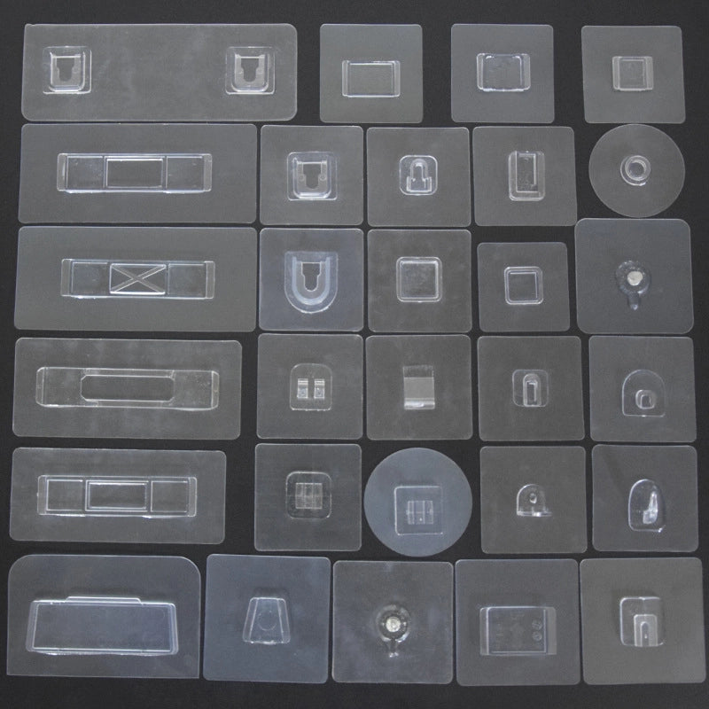 Seamless Hook Non-perforated Sticky Hook Bathroom Kitchen Buckle Strong Sticking Multifunctional Transparent Plastic Hook