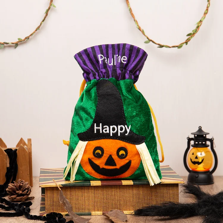 Kettenmachen Personalisierter Name Halloween Tasche Süßes Oder Saures Süßigkeiten Tasche 