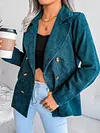 Fashion Solid Color Lapel Collar Buttoned Simple Blazers