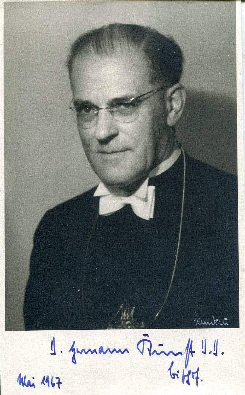 Hermann Kunst autograph, German military bishop, signed Photo Poster painting