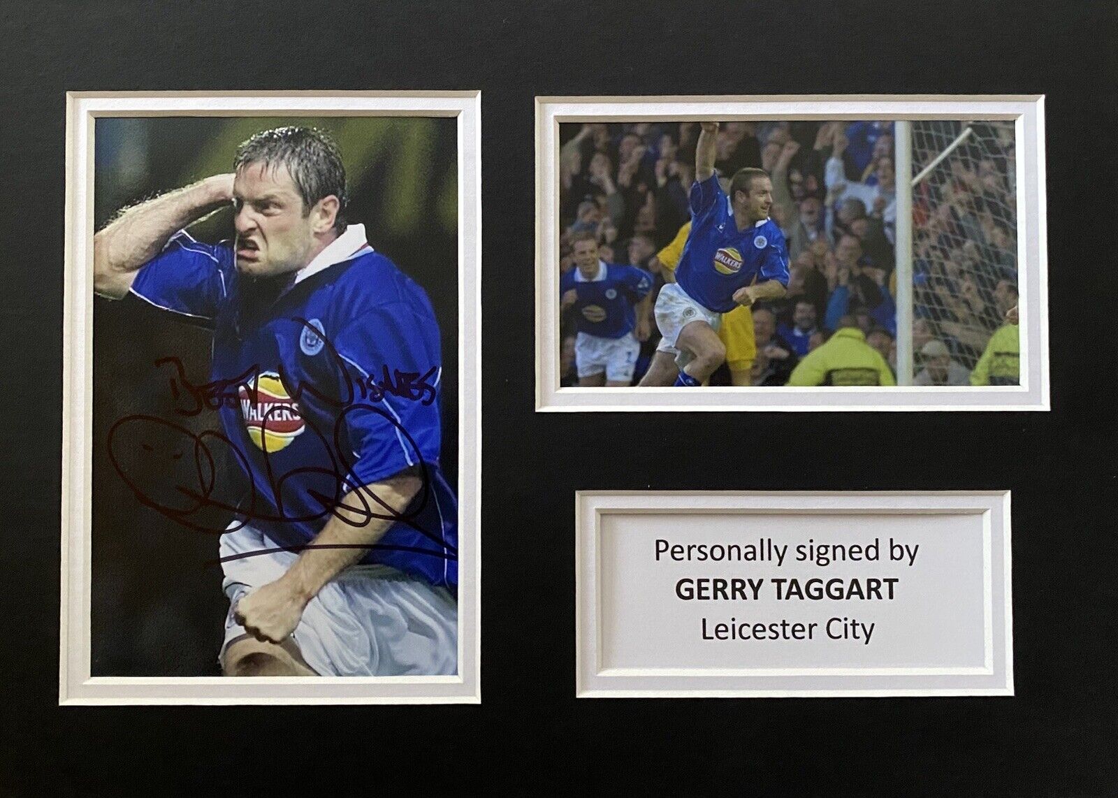 Gerry Taggart Genuine Hand Signed Leicester City Photo Poster painting In A4 Mount Display