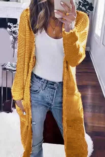 Fashion Solid Color Casual Knit Cardigan Sweater