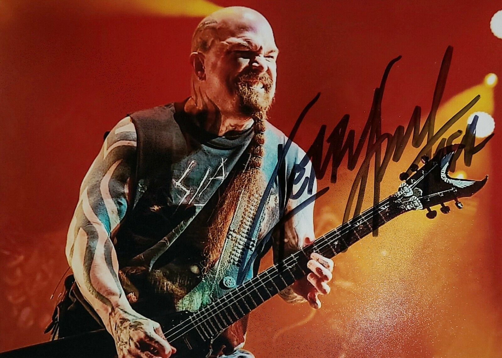 Kerry King Hand Signed Autograph Photo Poster painting Slayer Heavy Metal Guitarist Rock