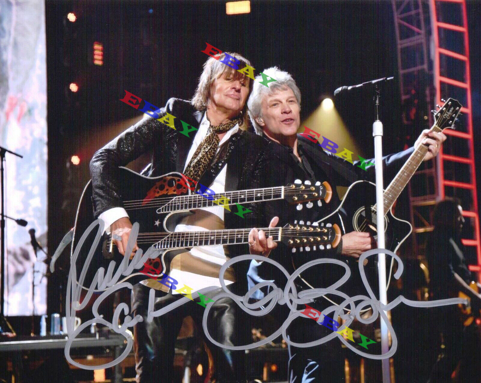 JON BON JOVI & RICHIE SAMBORA Autographed Signed Photo Poster painting Reprint