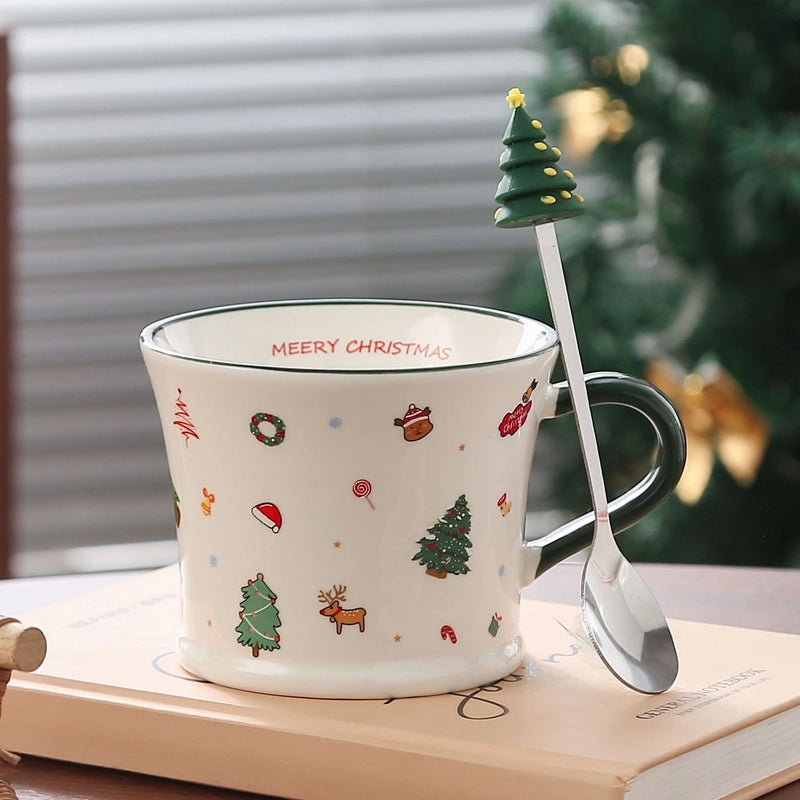Christmas Cute Christmas Tree Santa Claus Ceramics Mug 1 Piece