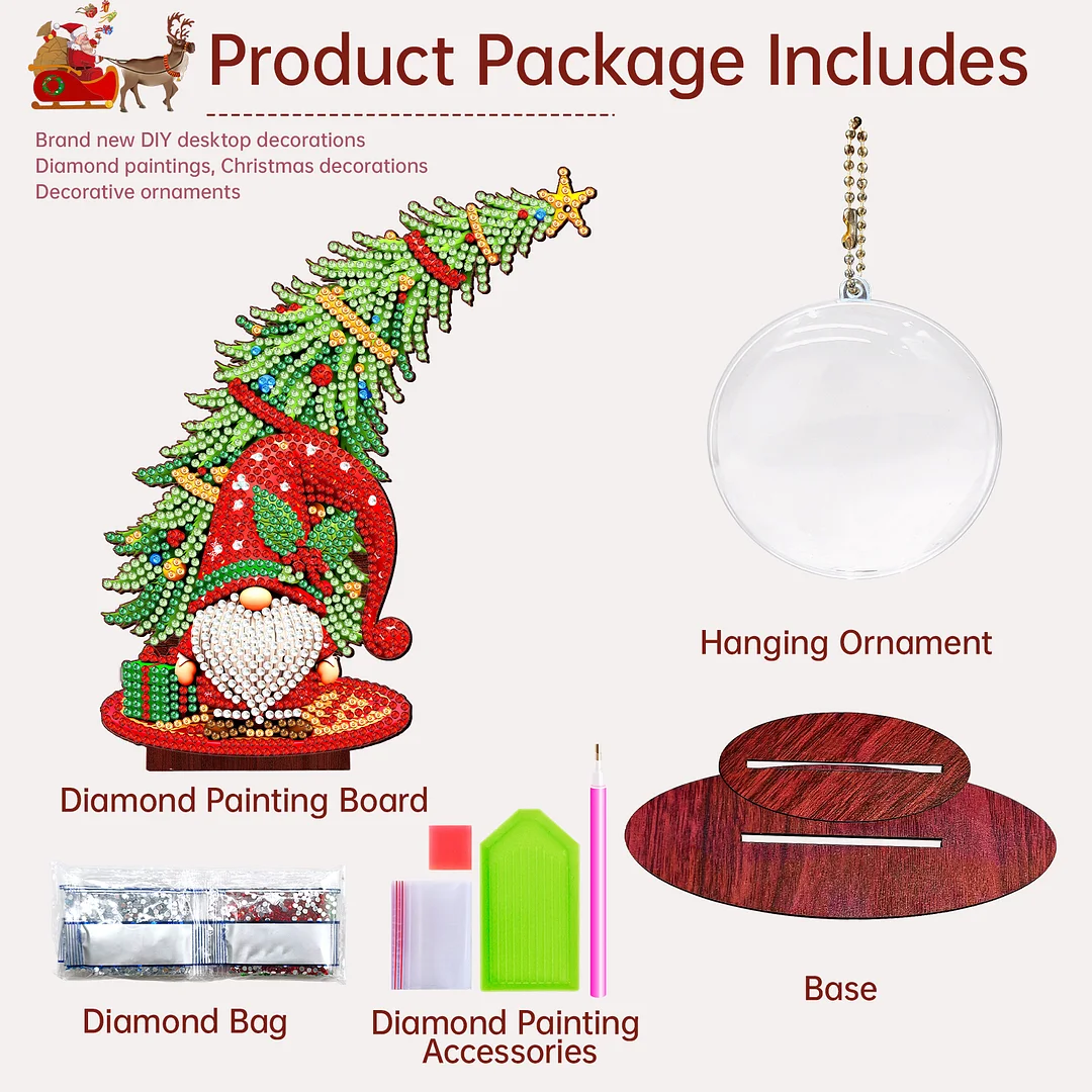 Photo Christmas Tree 5D DIY Diamond Art Tabletop Wood Decorations Ornament Kits