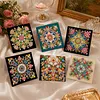 6pcs Diamond Painting Mandala Greeting Card Kits with Envelopes for Family Friend Gifts