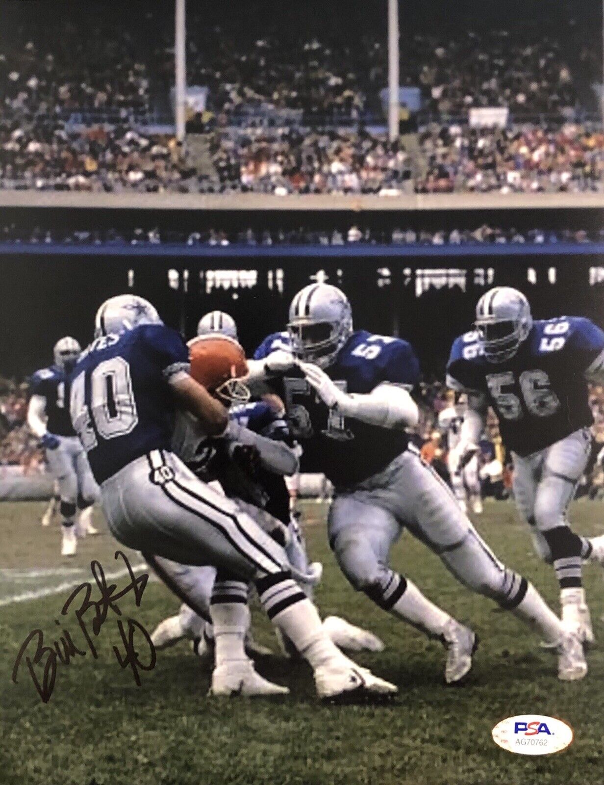 Bill Bates Signed Autographed Dallas Cowboys 8x10 Photo Poster painting Psa/Dna