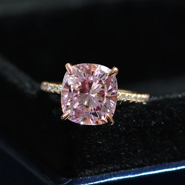 5 Carat Square Pink Diamond Ring Engagement Marriage Proposal
