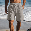  Men's Stylish Black Beach Shorts for Summer - Perfect for Casual Wear and Outdoor Activities by Inlyline
