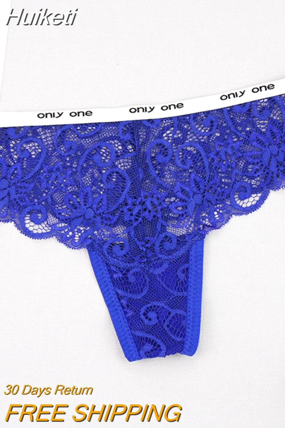 Huiketi Women G String sexy Lingerie Letter Low-rise Breathable Lace Thongs Girl Panties With Hole Sexy Intimattes Large Size 3XL 4XL