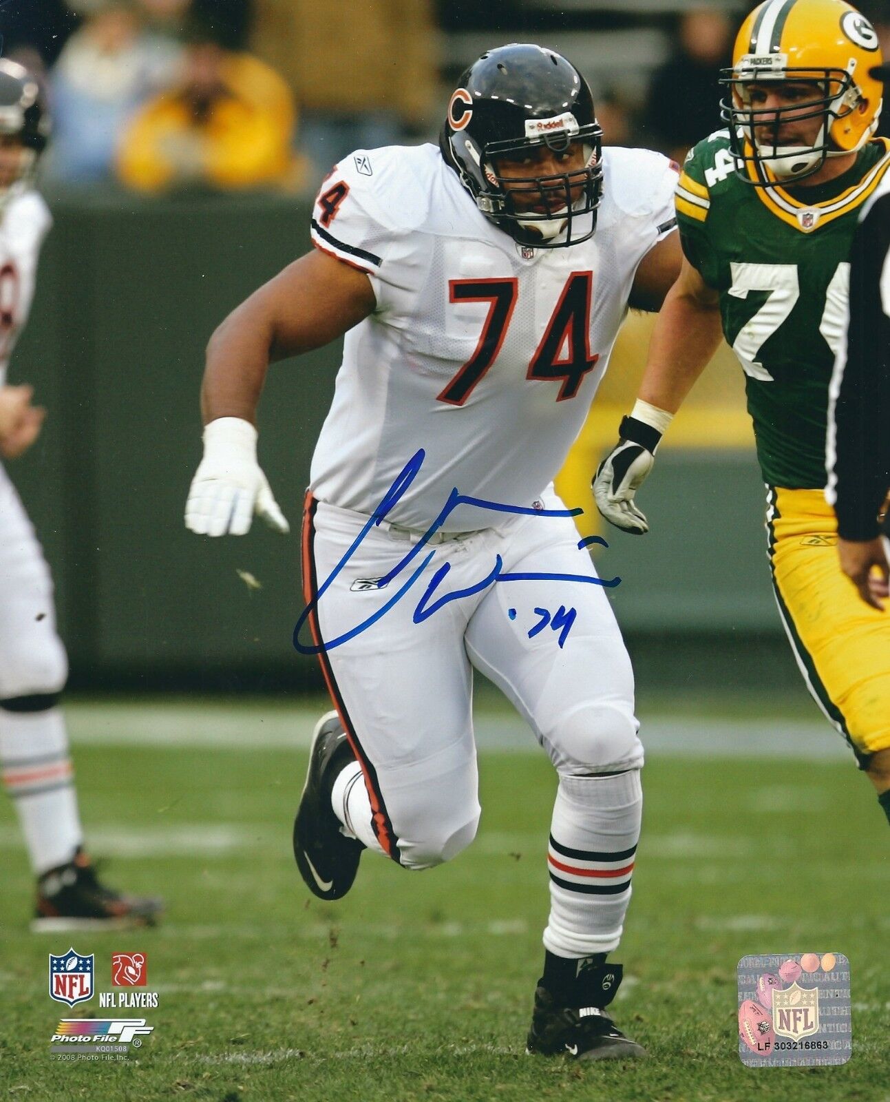 Autographed 8x10 CHRIS WILLIAMS Chicago Bears Photo Poster painting - COA