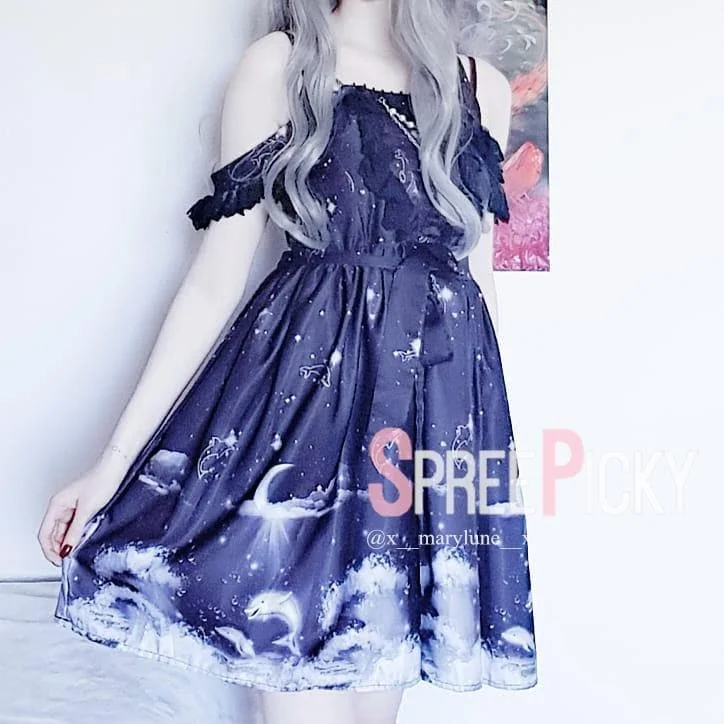 Beige/Black Fantasy Garden Birdcage Moonlight Dress SP1710395
