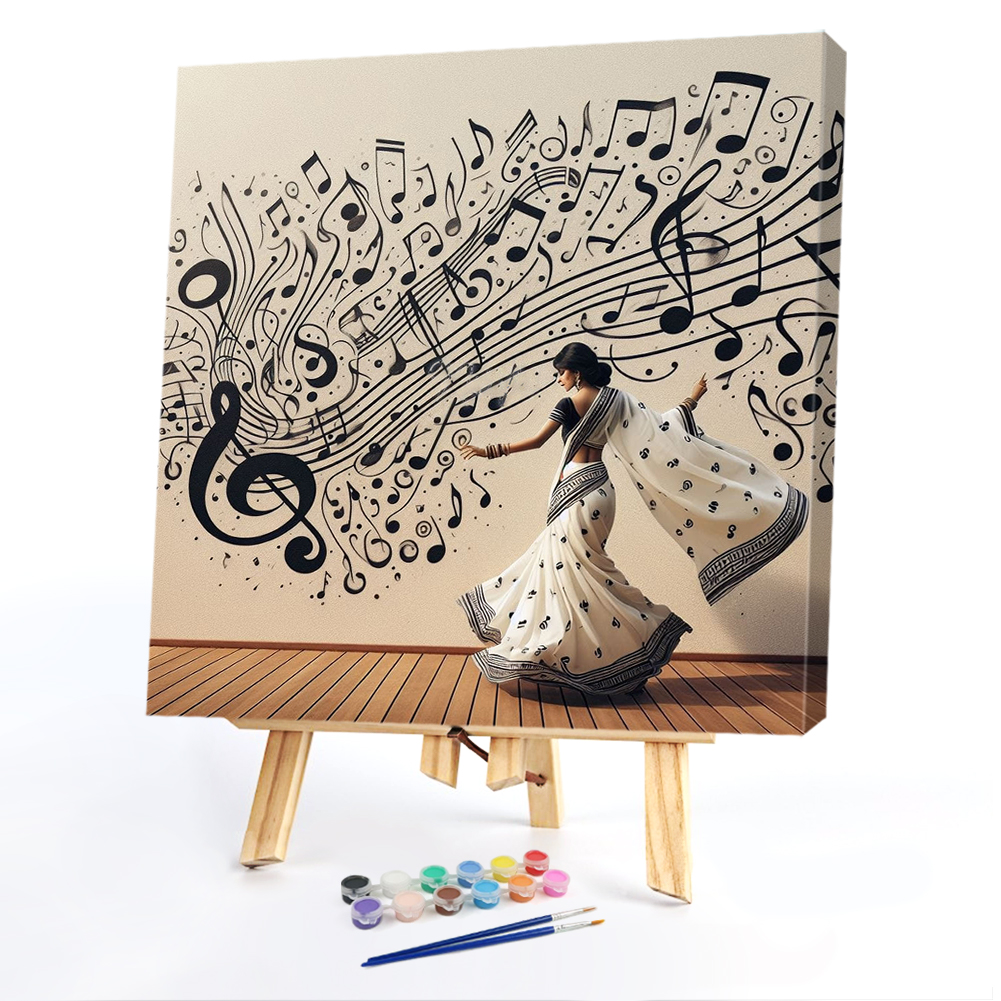 Musical Instrument Girl(40*40CM)-Painting By Numbers