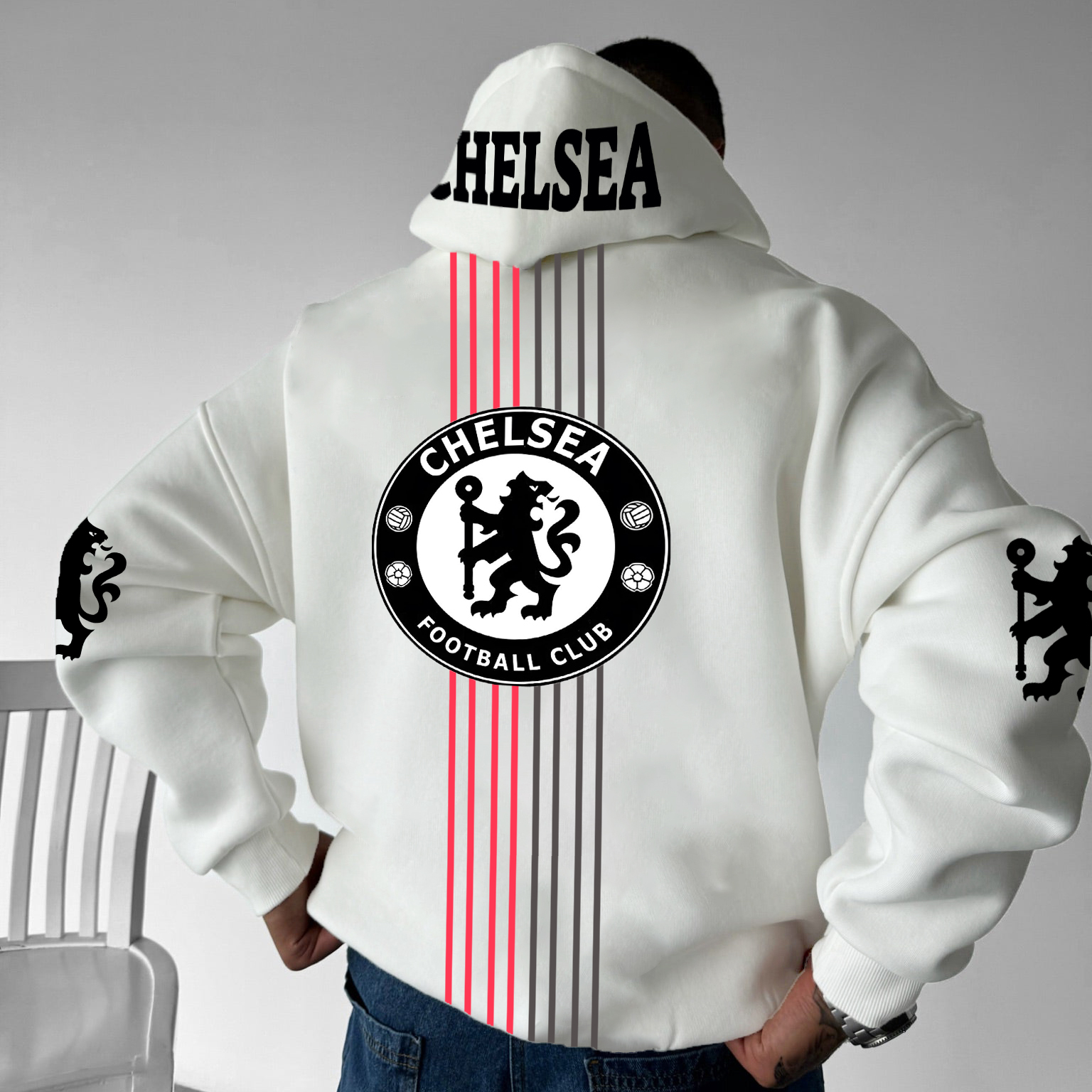 Unisex Football Team Logo Print Jersey Casual Oversized Hoodie / TECHWEAR CLUB / Techwear