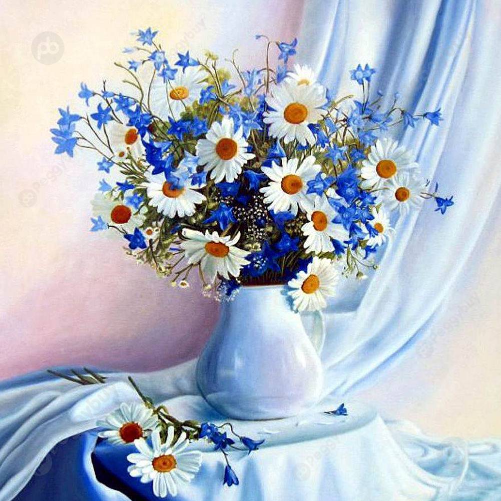 

35*35CM Round Drill Diamond Painting-Daisy, 501 Original
