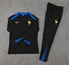 2024/2025 France Half-Pull Training Suit Black Football Jersey Set