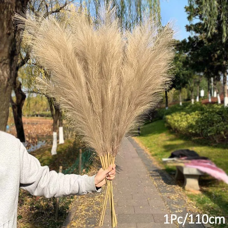 1Pcs Artificial Pampas Grass Home Room Decor Simulation Reed Flower Bouquet DIY Wedding Decoration Birthday Party Supplies