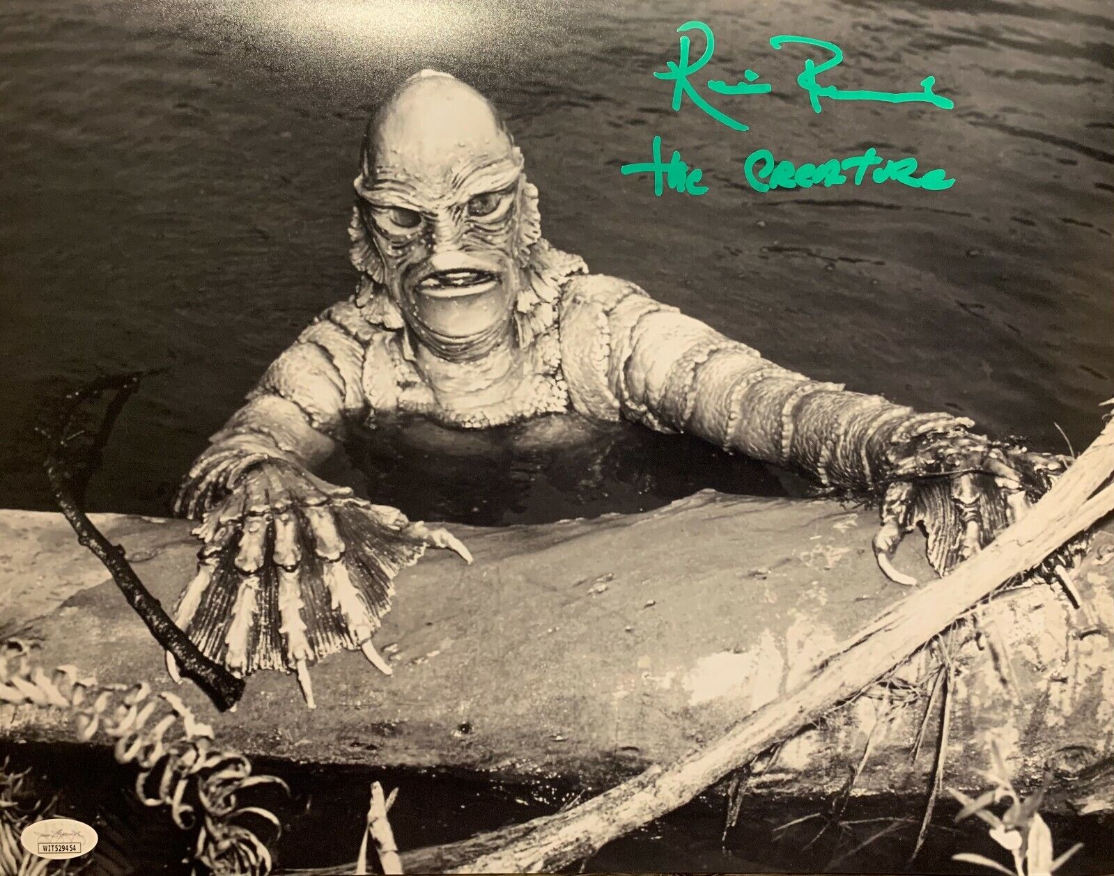 Ricou Browning auto signed insc. 11x14 Photo Poster painting Creature from the Black Lagoon JSA