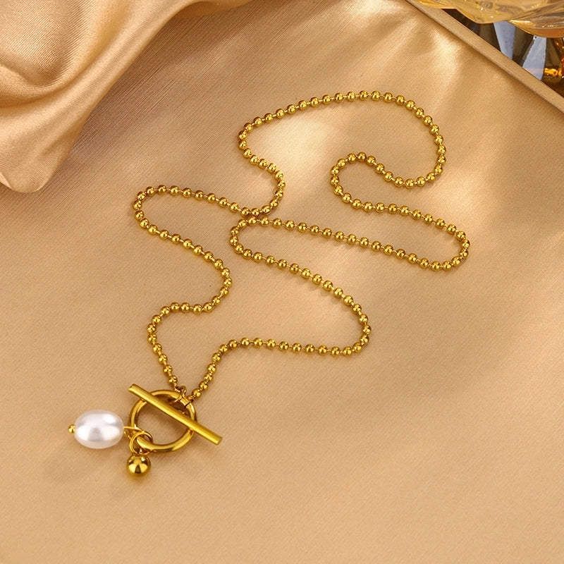 One Necklace 304 Stainless Steel 18K Gold Plated Minimalist OT Buckle Necklace Suitable For Women To Wear At Birthday Party Or Date