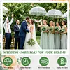 52 Inch Large Clear Bubble Umbrella Bulk with Classic Hook Handle Decorative Clear Wedding Dome Umbrella with Thank You Tags and Rope Guest Souvenirs for Wedding Party Bridal Favors