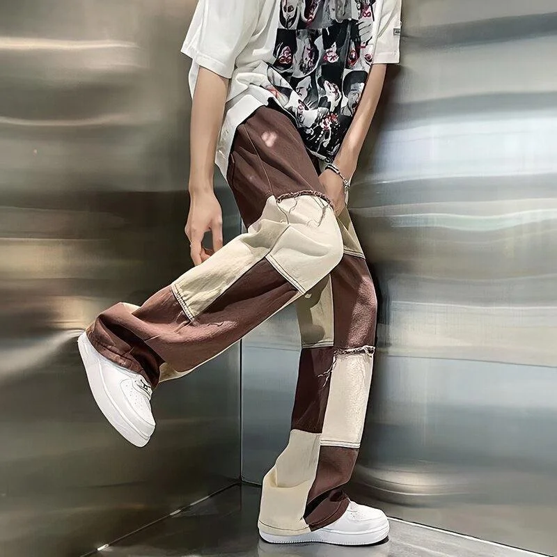 Brownm Patchwork Pants