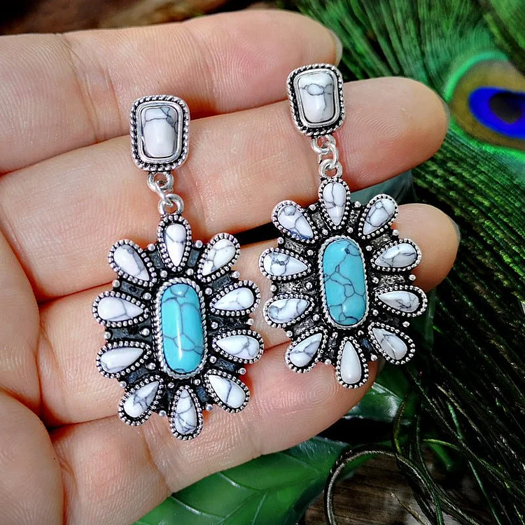 Western Style Turquoise Earrings