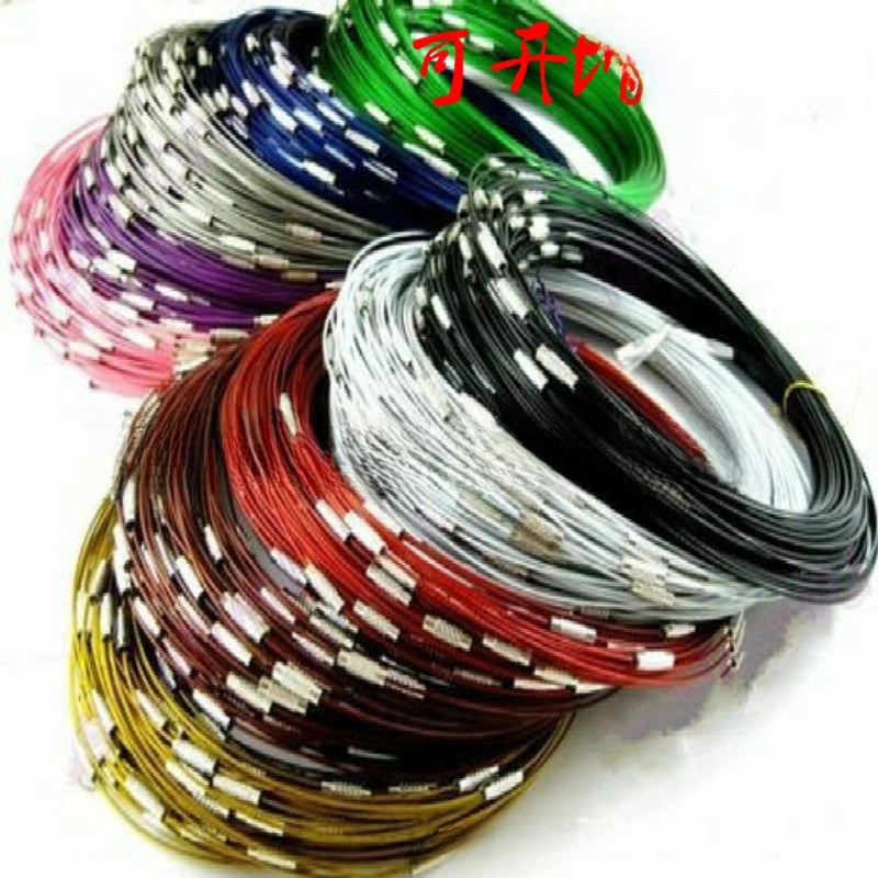 20 Pieces Factory Direct Rubber Coated Steel Wire Rope Color Wire Ring Tag Key Chain Luggage Tag Key Ring3