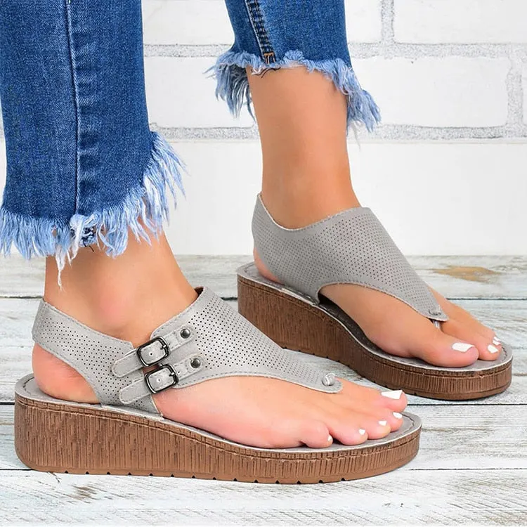 Women Sandals 2021 New Women Heels Sandals Platform Wedges Shoes For Women Summer Sandalias Mujer Casual Flip Flops Plus Size 43