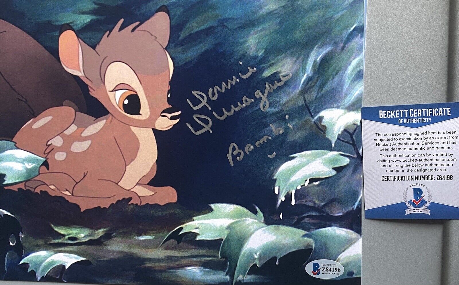 Bambi , Donnie Dunagan Signed Autographed 8x10 Photo Poster painting Beckett Authenticated