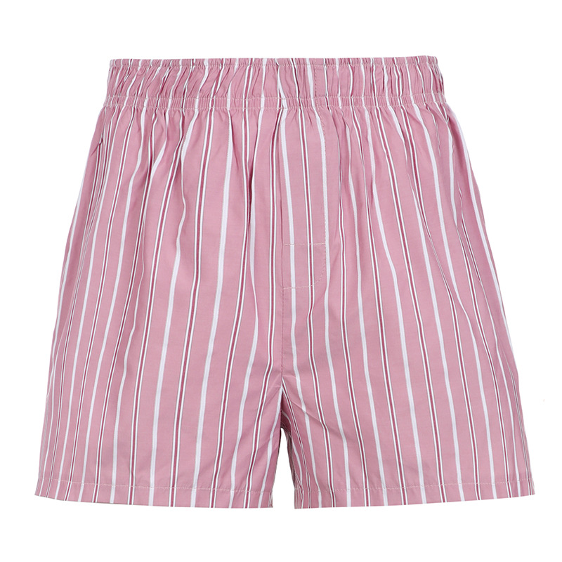 Mature Women Vertical Striped Pocket Casual Loose Beach Pants