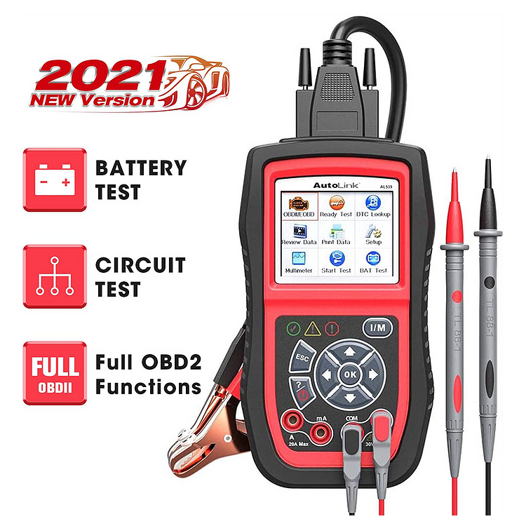 Autel AL539B OBD2 Scanner 3-in-1 Code Reader Battery Tester  for 12 Volts