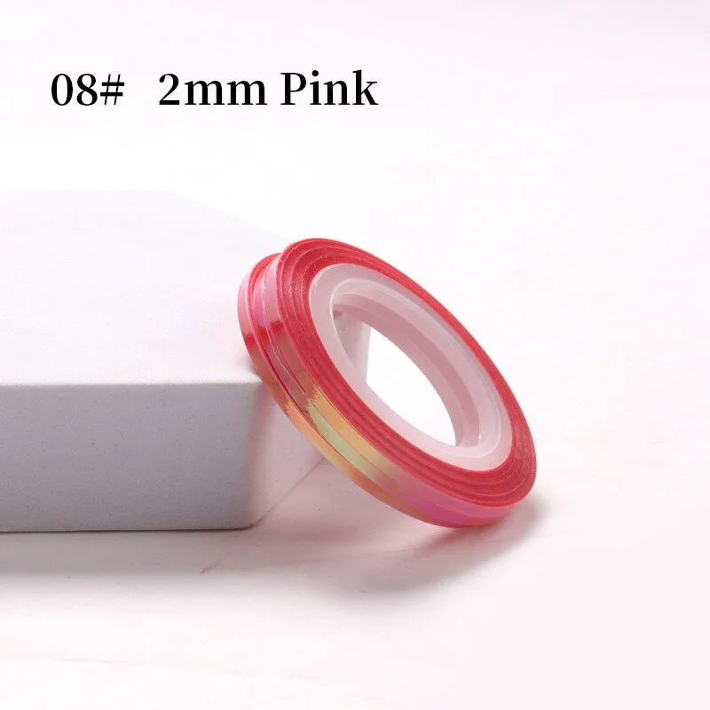 Nude Color Silver Nail Striping Tape Line 1mm 2mm 3mm Sticker Pink Yellow Shiny Stickers DIY Decors Tool Nail Art Decoration-Nail Inspo