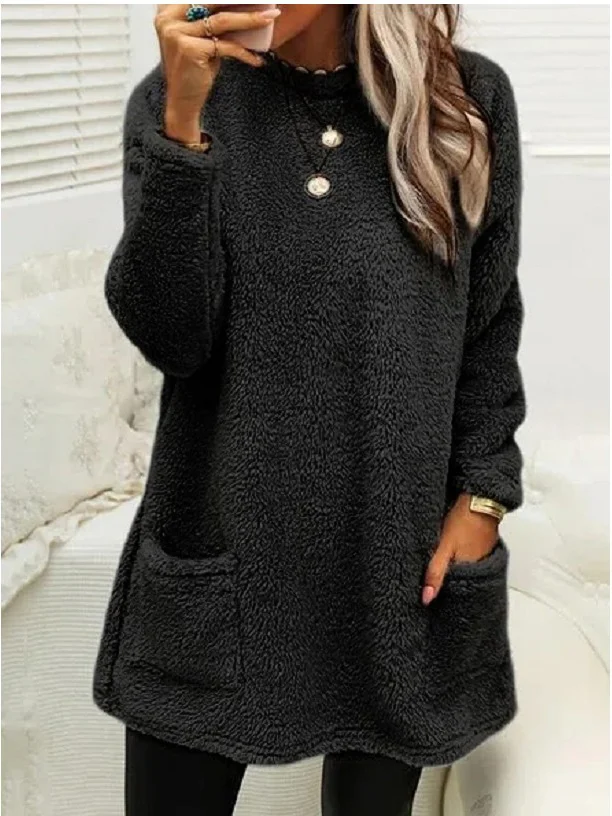 New Pullover Long Sleeve Pocket Sweatshirt VangoghDress