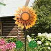 Outdoor Garden Metal Craft Sunflower Insert Windmill Garden Decoration