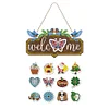 DiY diamond painting hanging ribbon magnet sticker-welcome