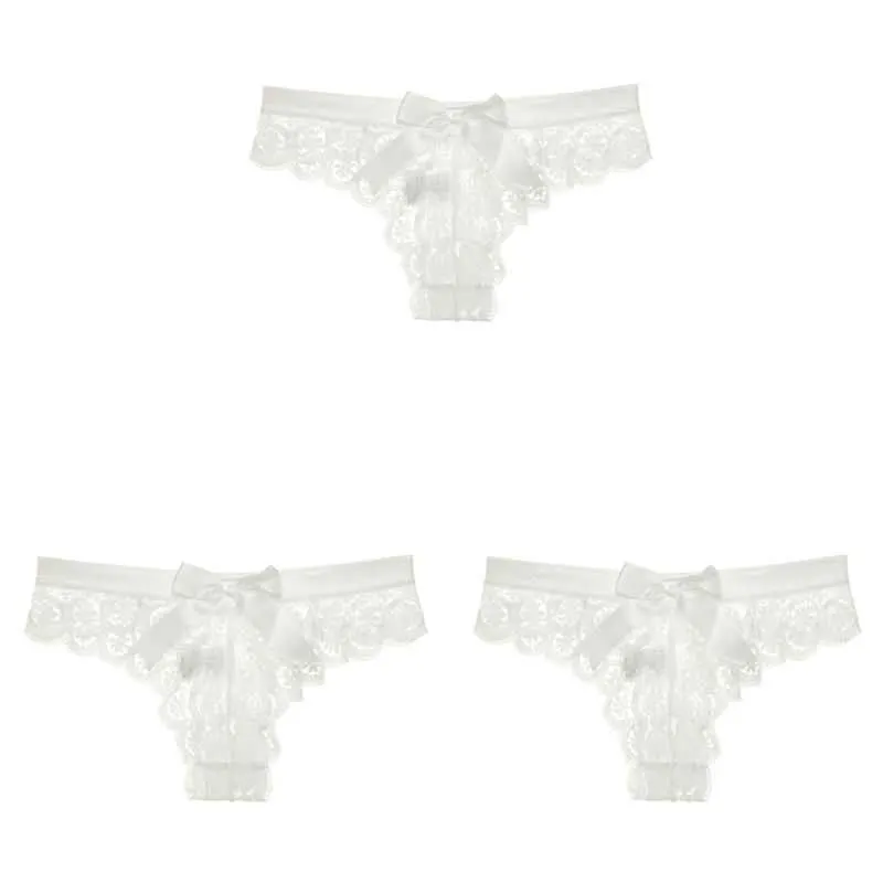 Hollow lace ultra-thin see-through women's V pants