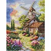 Windmill And Hut-14CT Stamped Cross Stitch Egyptian Cotton 30*40cm/11.81*15.75in tapestrymarket