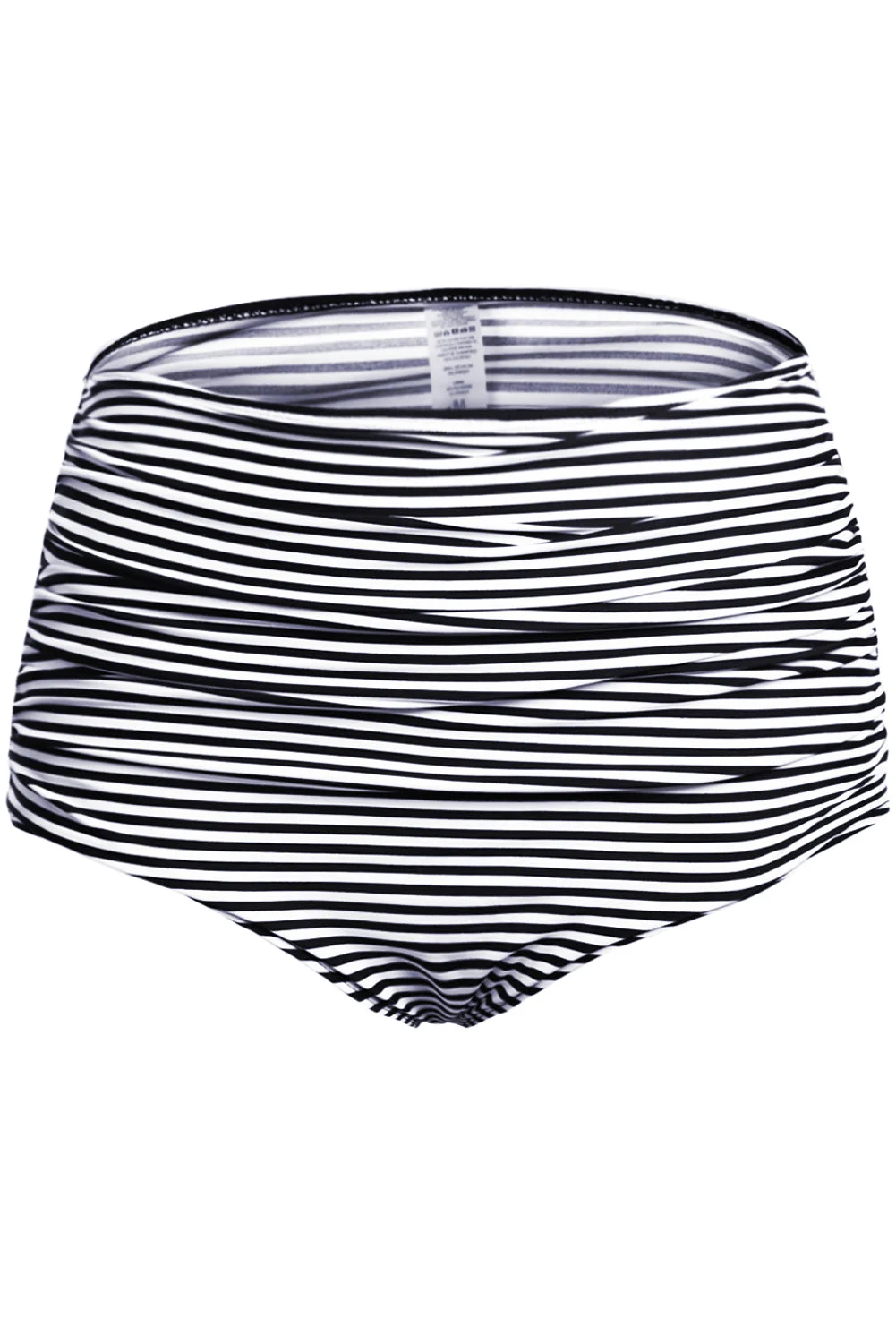Buzzdaisy White Striped High Waisted Bikini Bottom