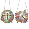 (US Local)2Pcs Special Shaped Beautiful Dragonfly Diamond Painting Hanging Decoration Craft Kit