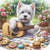 Guitar Schnauzer-11CT Stamped Cross Stitch 40*40cm/15.75*15.75in