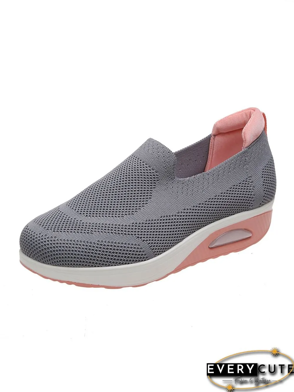 Contrasting Color Comfort Shock Absorbing Flyknit Sneakers
