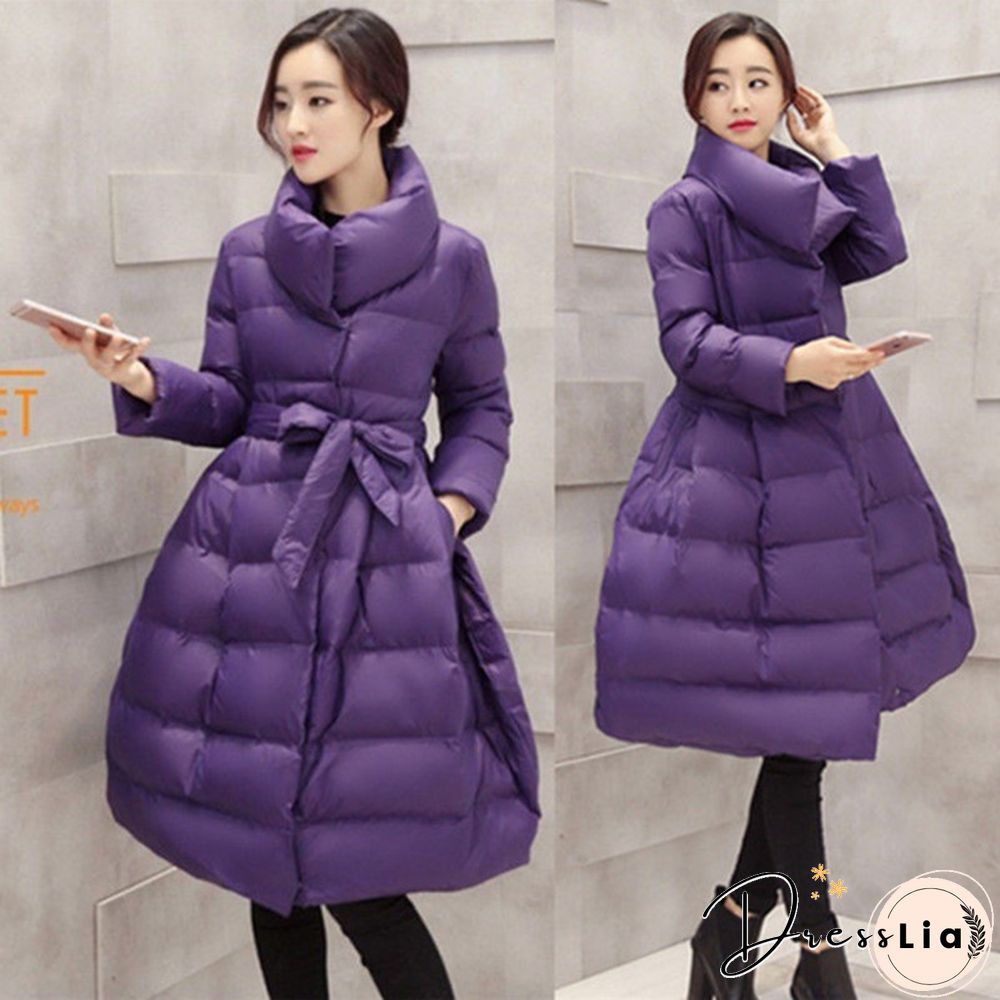 New Women Winter Down Jackets Warm Long Slim Coat And Jacket Female Big Swing Women Snow Outwear